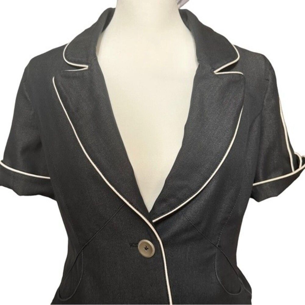 Sharagano  Studio Classy Short Sleeve Blazer Sz Petite Medium